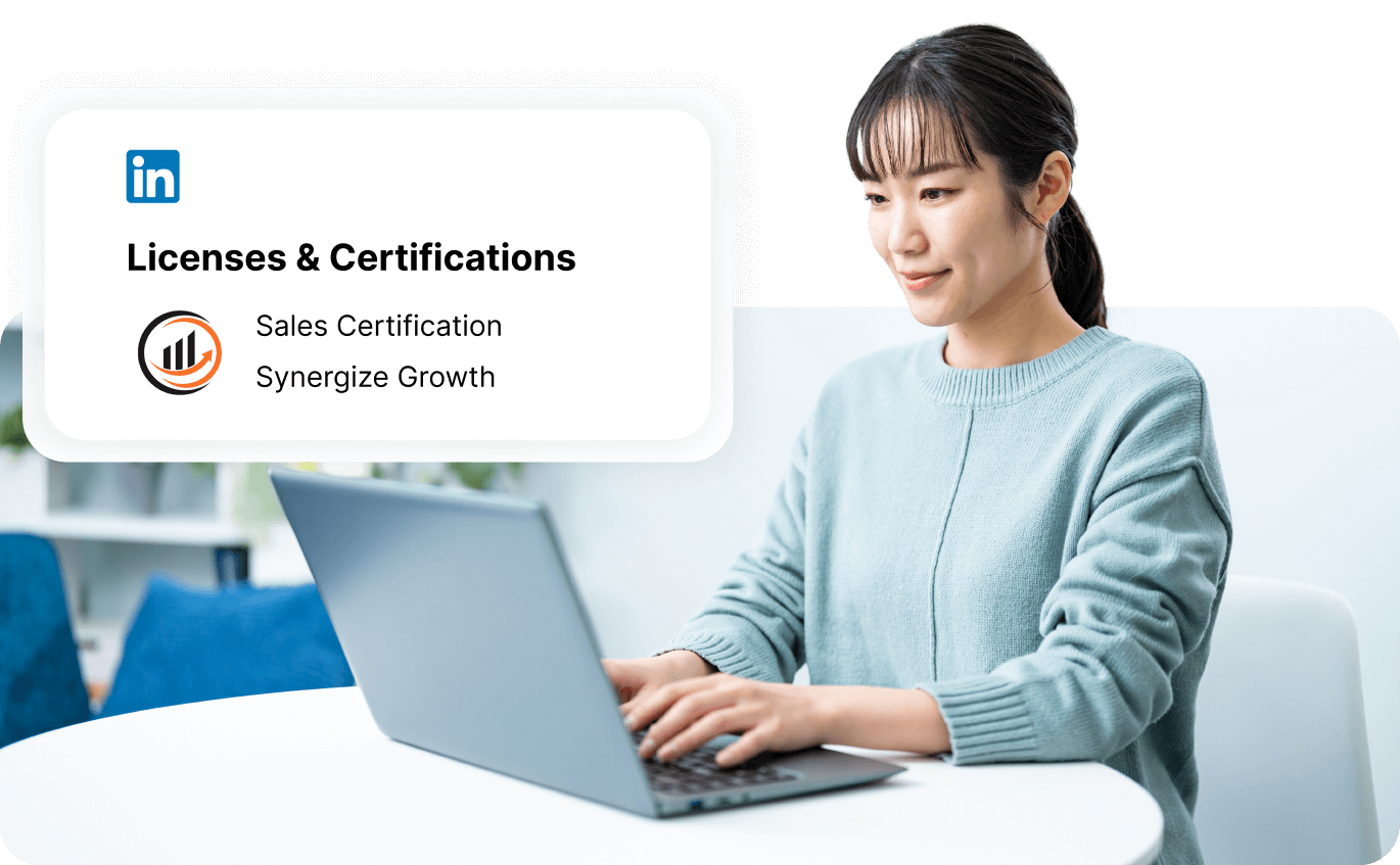 Woman getting her certifications online