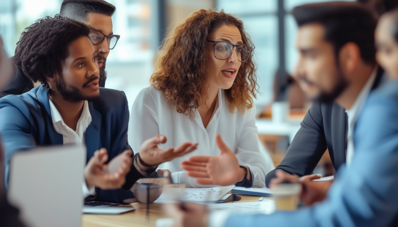 A group of professionals engaged in an interactive