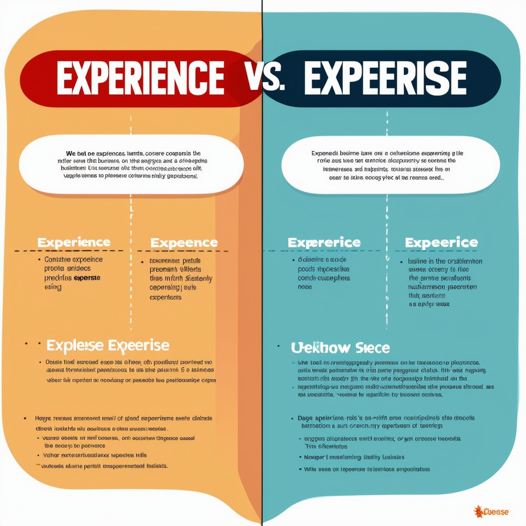 A visual comparison of experience versus expertise